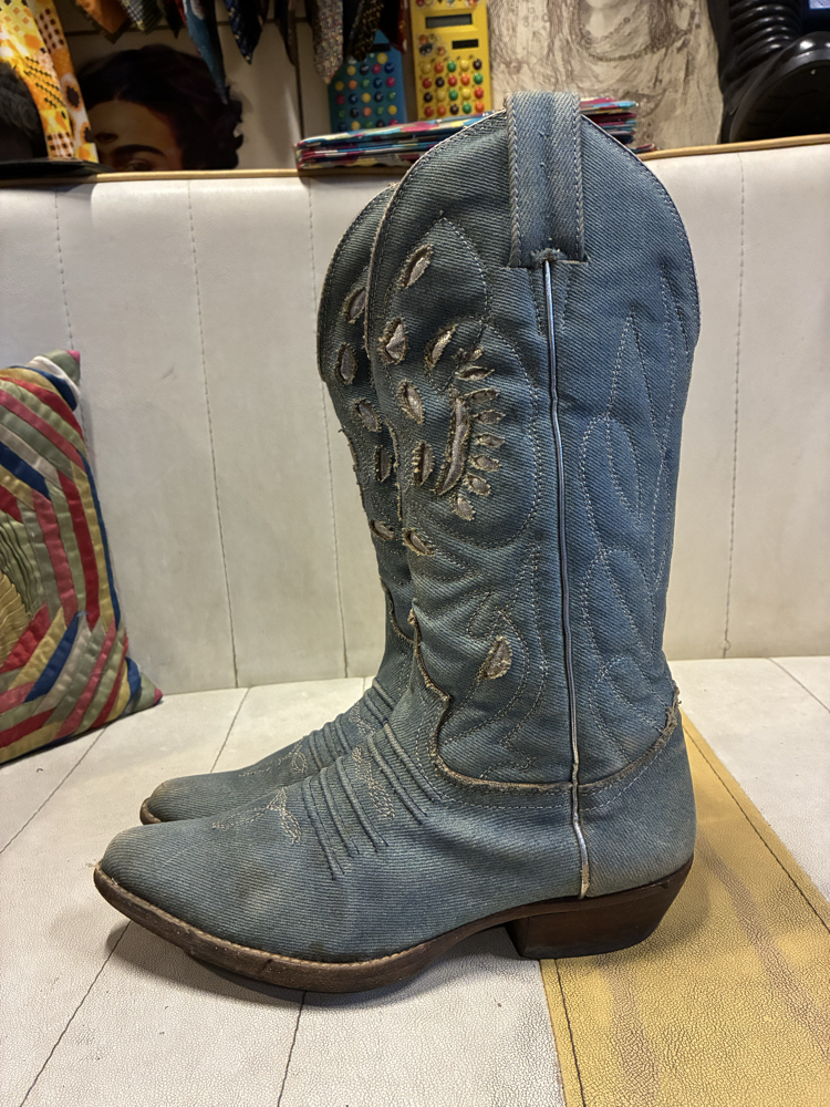 80s Denim Cowboy Boots