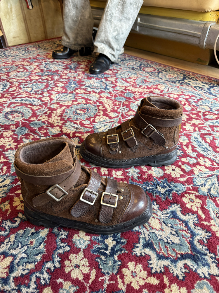 Xyloid "Mother of Invention" Brown Suede & Leather Buckled Boots