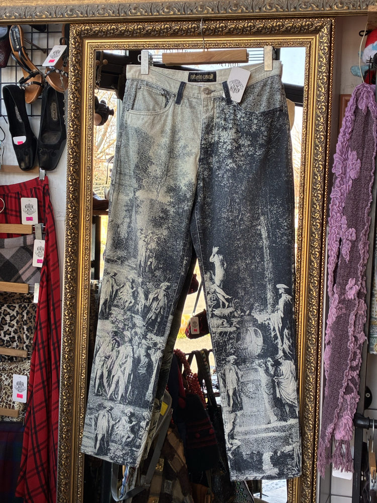 AW94 Roberto Cavalli Renaissance Print Jeans