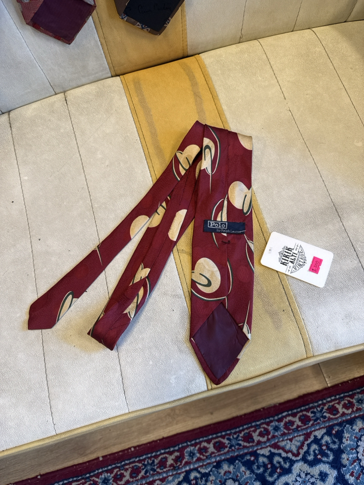 Polo Ralph Lauren Made in USA Burgundy Silk Tie