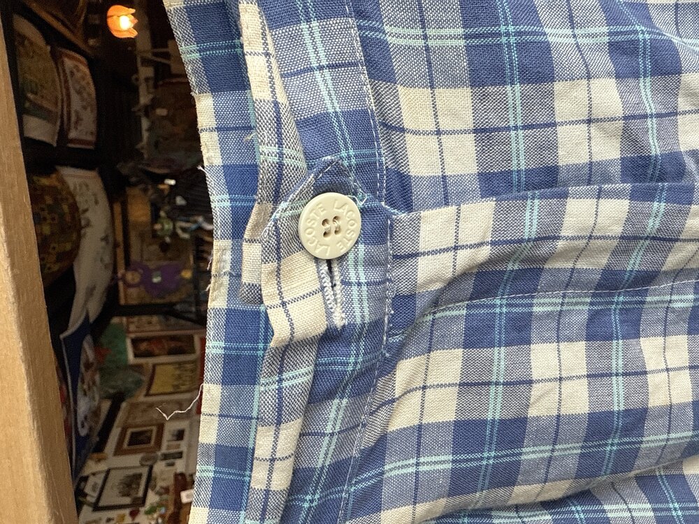 90's Lacoste Blue Picnic Plaid Pants