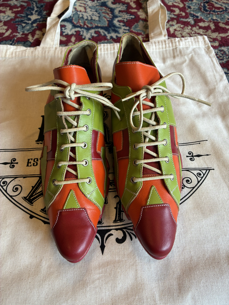 RARE 90's Karl Lagerfeld Colorblock Genuine Leather Shoes
