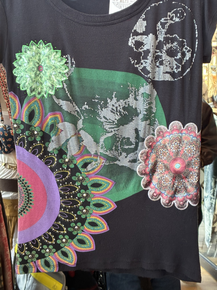 Y2K Desigual Mandala Print Tee