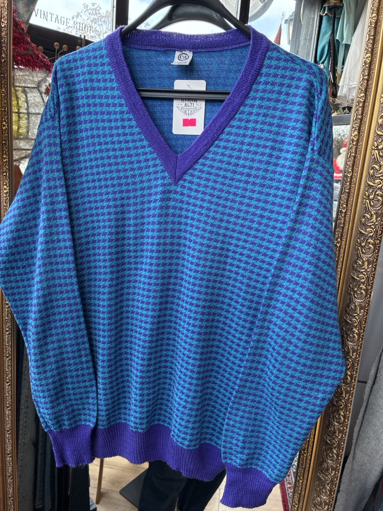 90's Electric Blue & Purple Knit