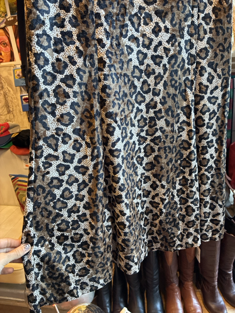80's Leo Velvet Maxi Skirt