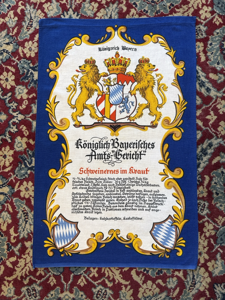 1970s Bavaria Germany Tapestry Tea Towel