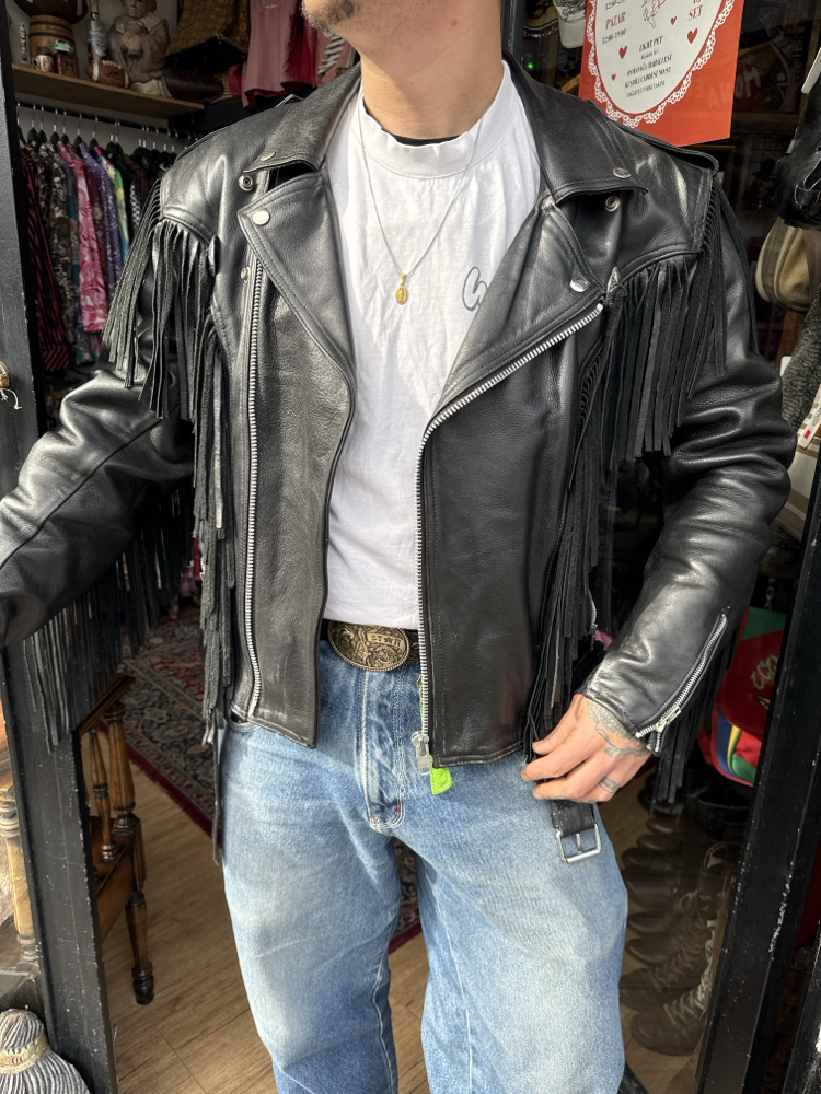 80's Western Style Fringe Biker Jacket