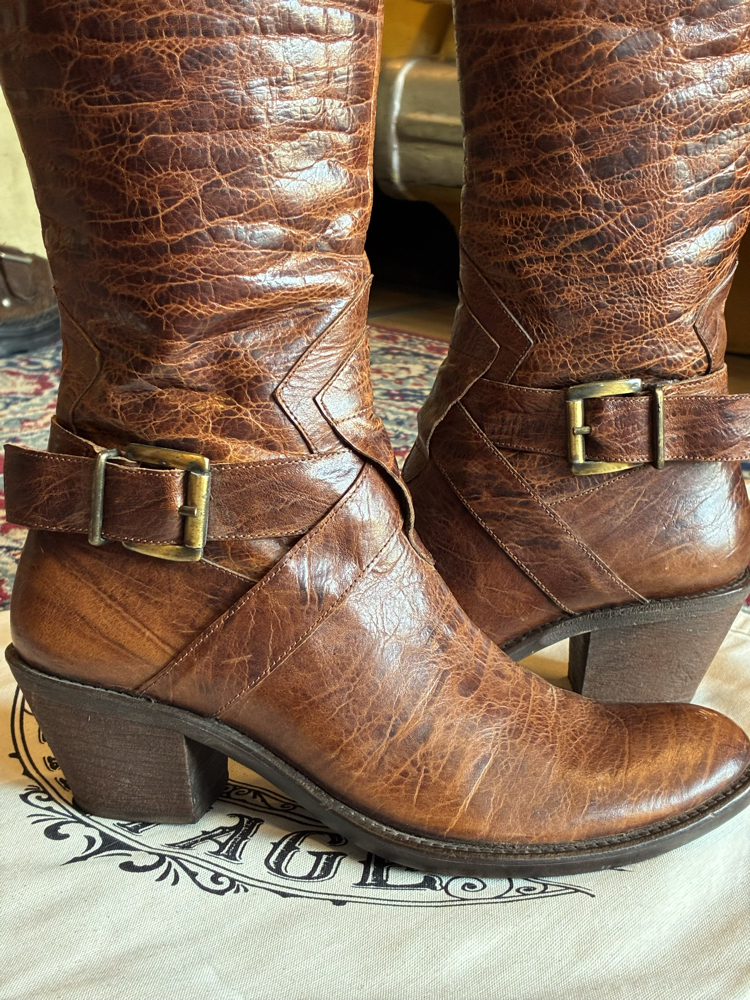 90's Brown Leather Long Boots