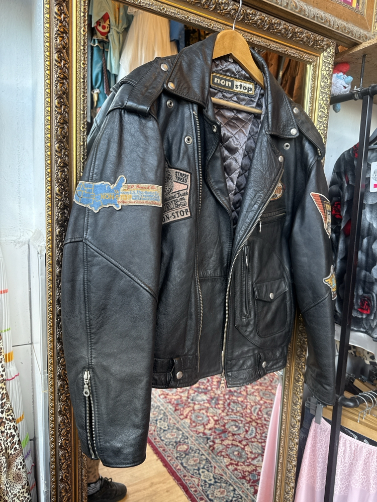 Non Stop 80's Heavy Leather Biker Jacket