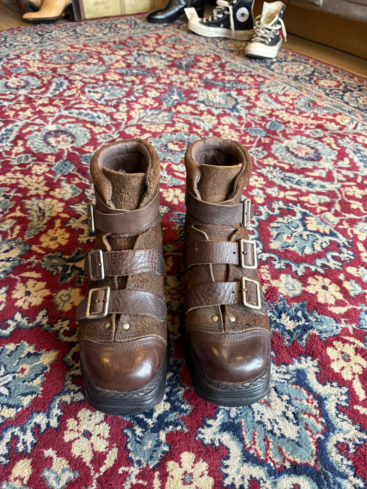 Xyloid "Mother of Invention" Brown Suede & Leather Buckled Boots
