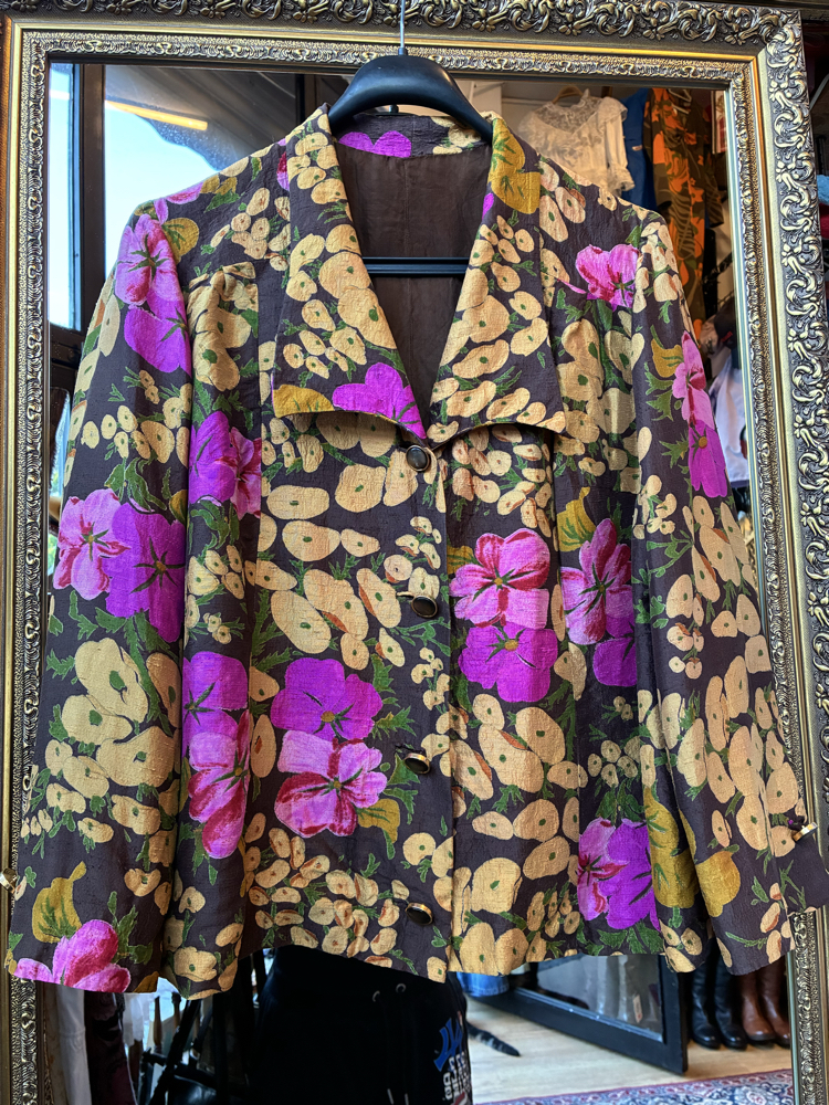 90's Garden of Flowers Silk Blazer