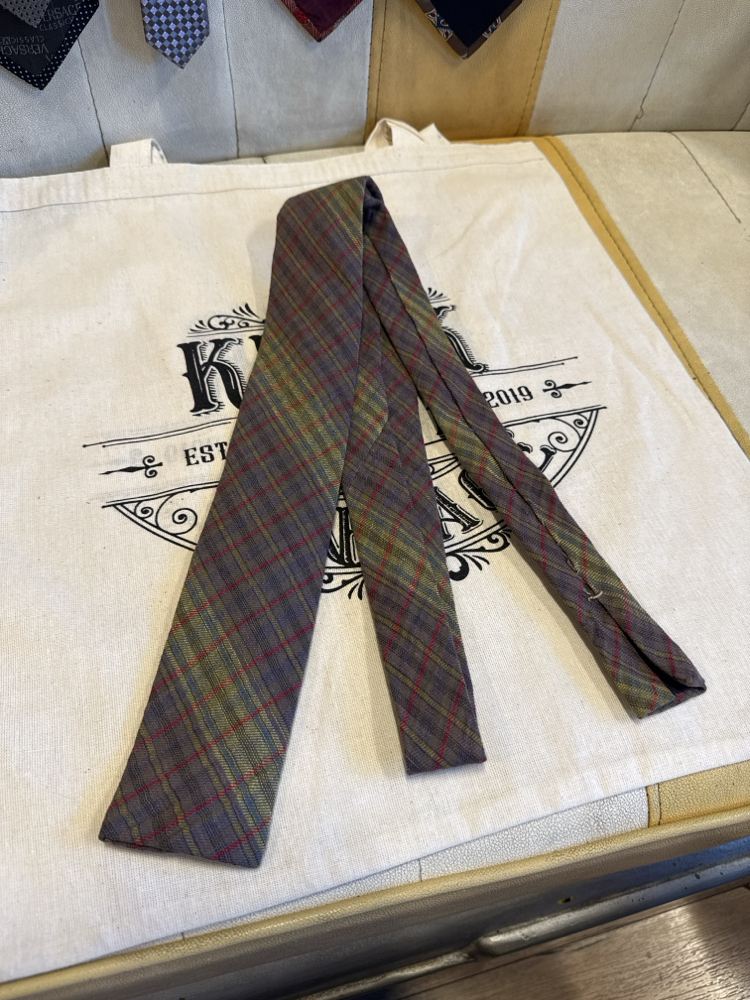 Steve Scheiner Wool-Blend Plaid Square-Bottom Skinny Tie