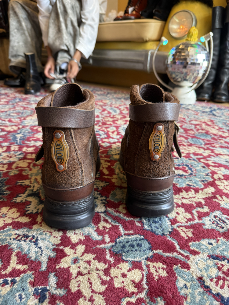 Xyloid "Mother of Invention" Brown Suede & Leather Buckled Boots
