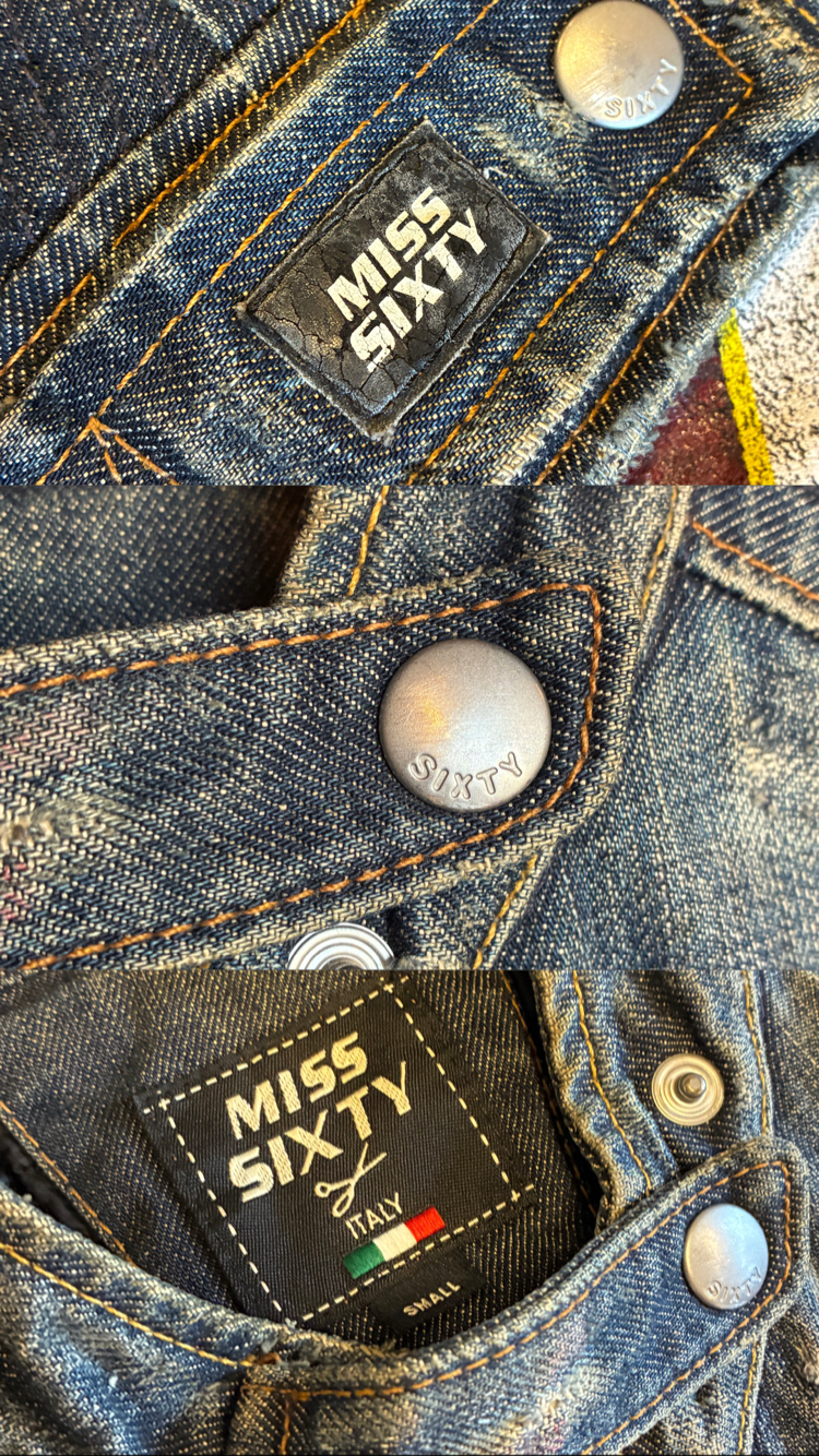 Archive Y2K Miss Sixty Racing Biker Denim Jacket