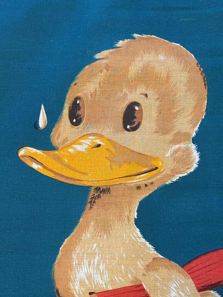 Vakko 1982 Vintage Wall Calendar - Duck Illustrated Cotton Fabric Poster