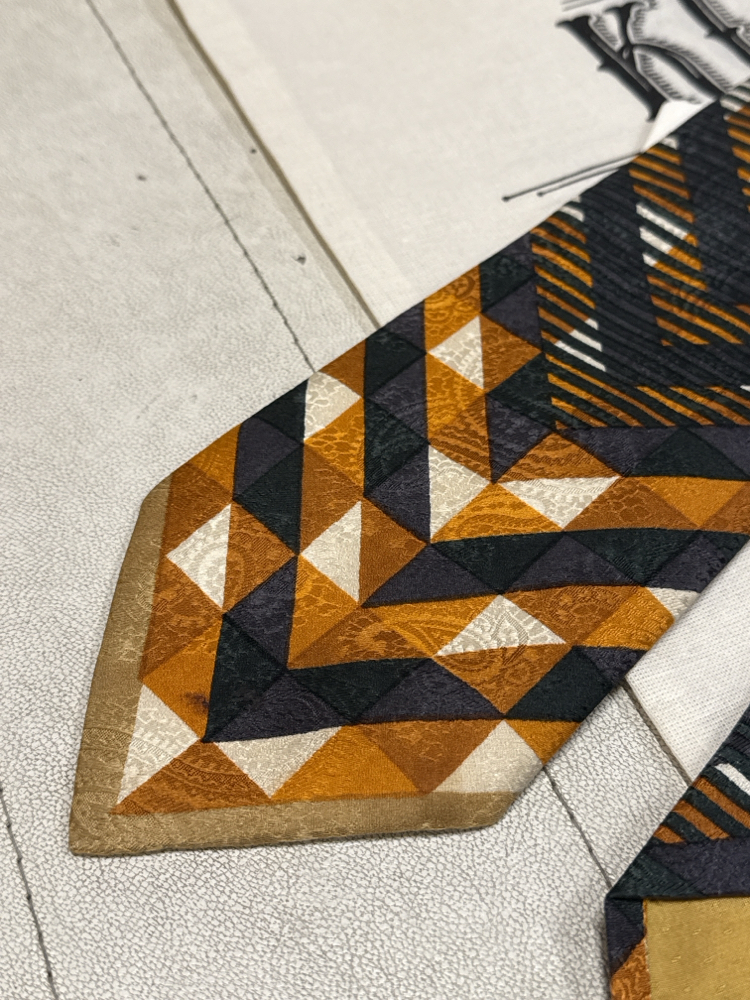 Yves Saint Laurent (YSL) Silk Tie - Made in Italy - Geometric & Paisley