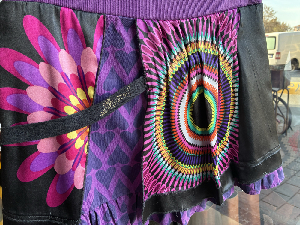 y2k desigual colorful skirt