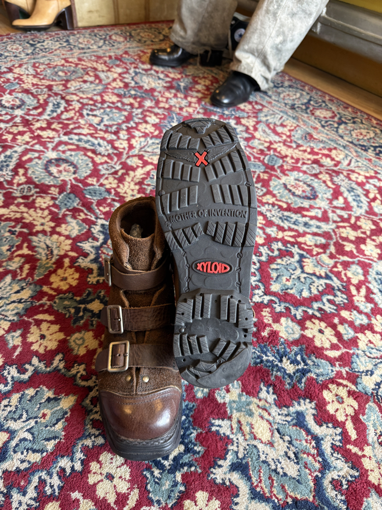 Xyloid "Mother of Invention" Brown Suede & Leather Buckled Boots