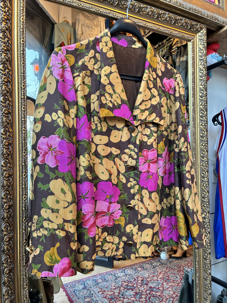90's Garden of Flowers Silk Blazer