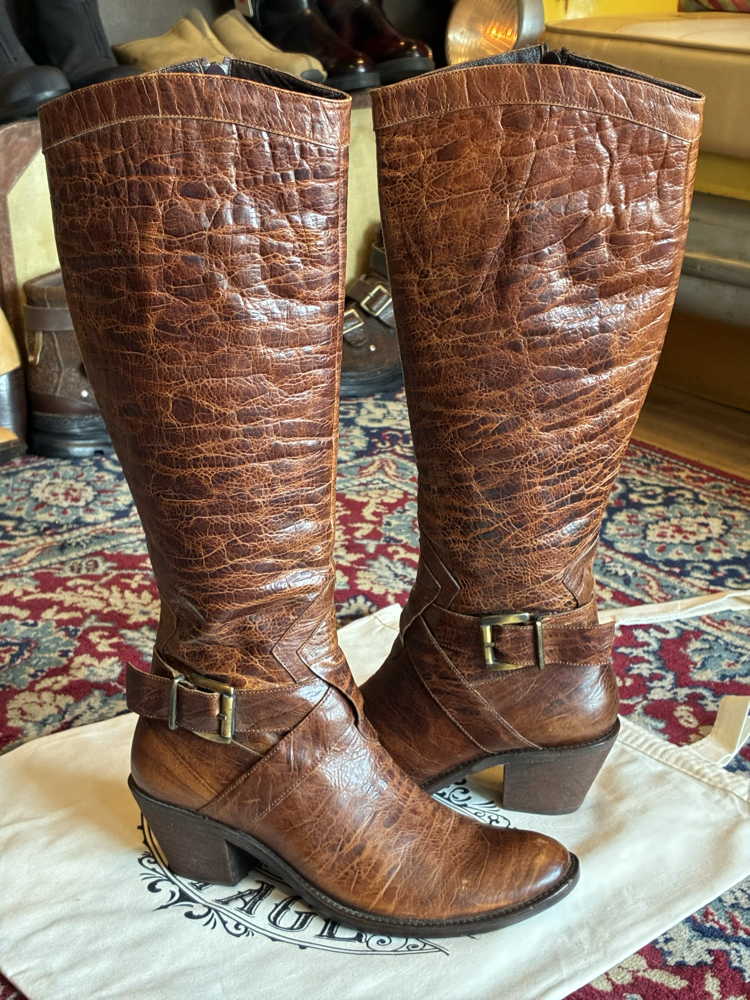 90's Brown Leather Long Boots