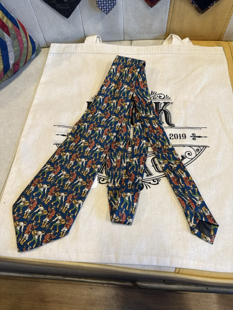 Handmade in Italy Illustrated Pattern Tie
