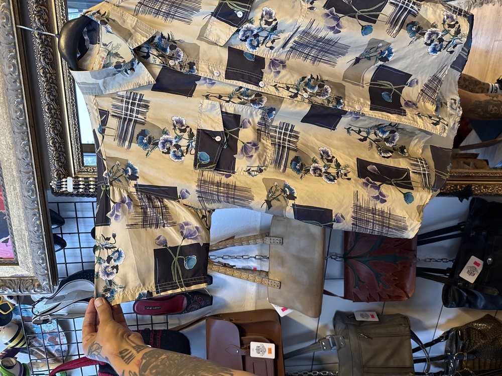 Naf Naf 100% Silk Shirt — “Opium Bloom”