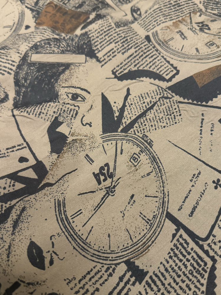 80's Suede Vest Newspaper Print