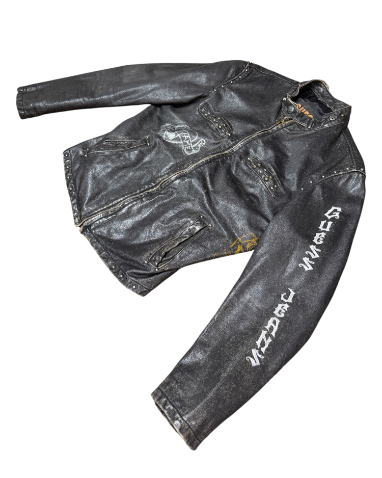 90s GUESS Luxury Jeans Graphics Leather Jacket