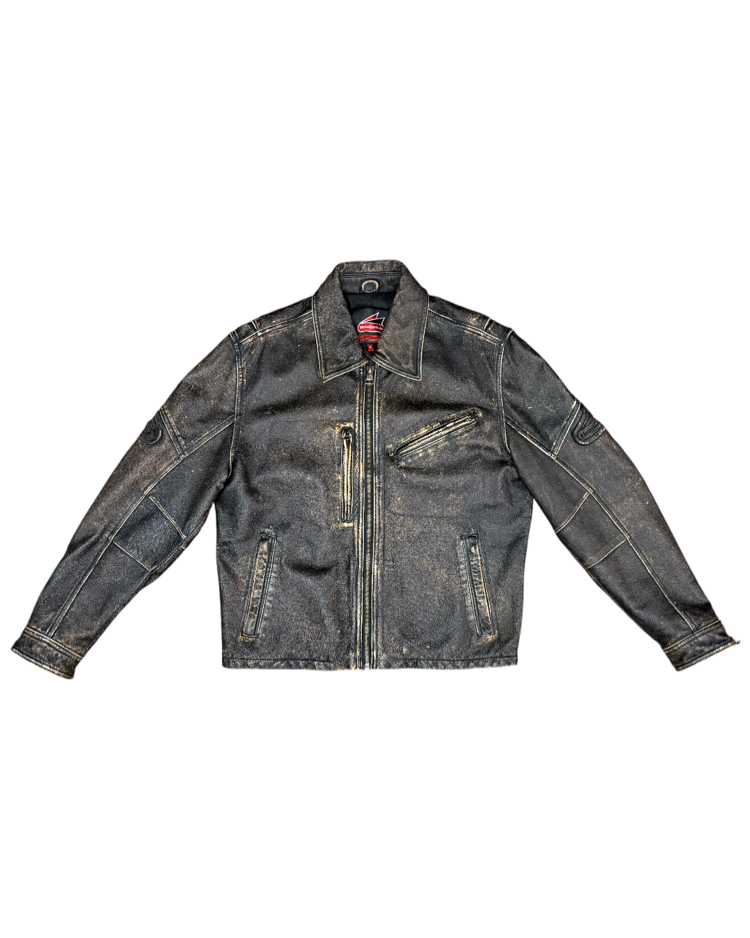 Hein Gericke Distressed Leather Motorcycle Jacket