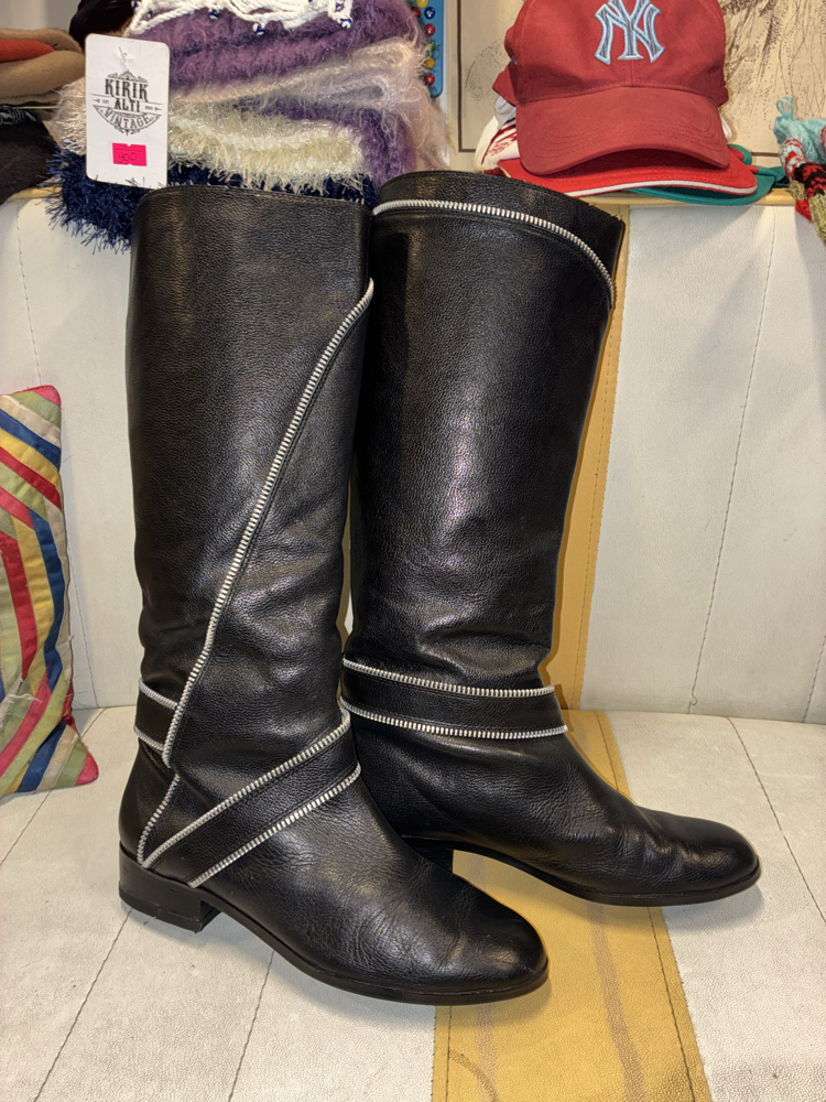 Michael Kors Black Leather Boots