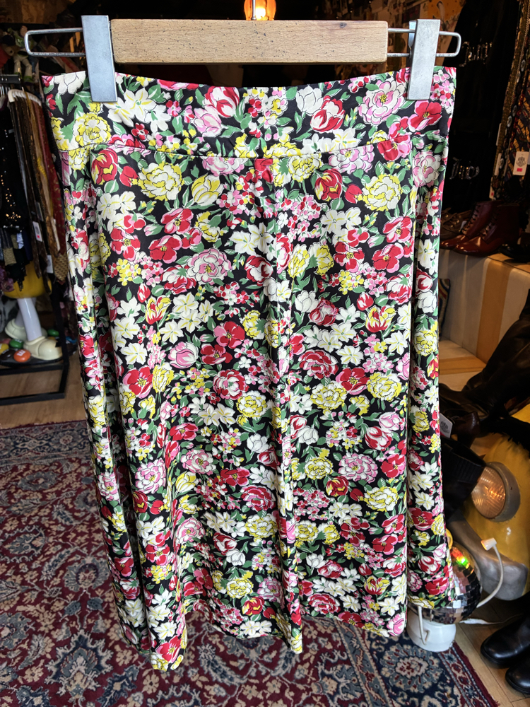 80's Silk Skirt with Garden