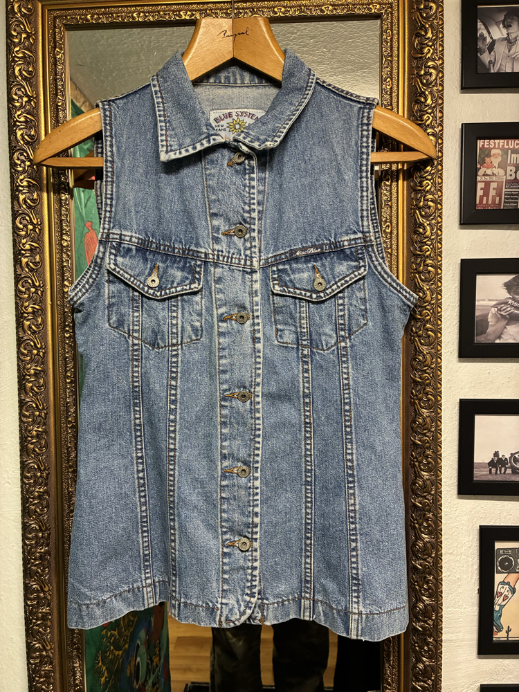 90's Blue System Denim Vest