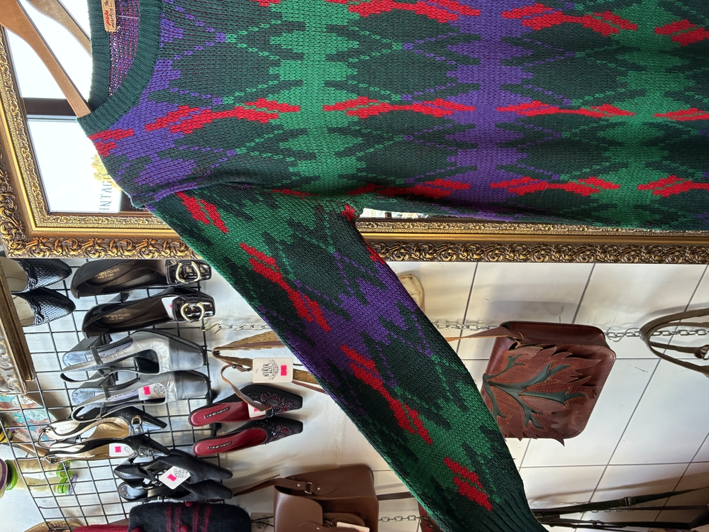 80’s Geometric Knit Maxi Dress