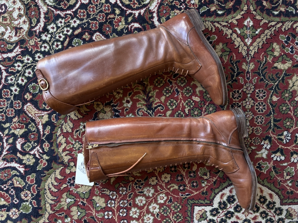 60’s Brown Leather Lace-Up Riding Boots