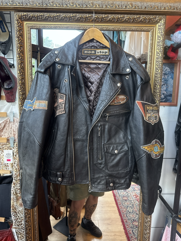 Non Stop 80's Heavy Leather Biker Jacket