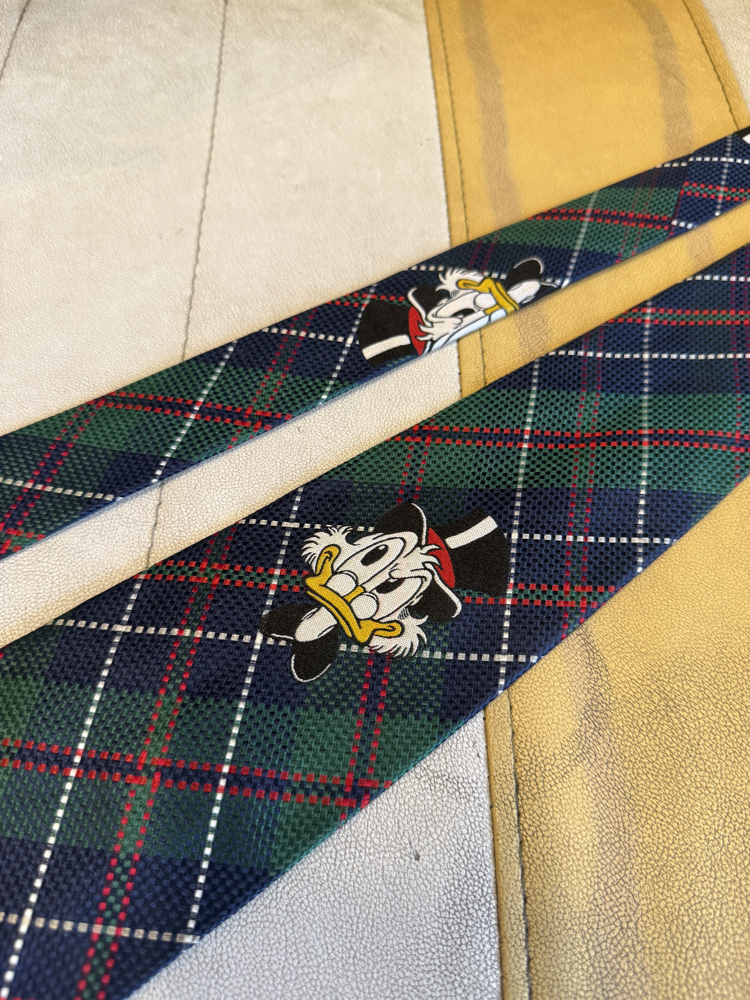90's Disney Scrooge McDuck Tartan Silk Tie