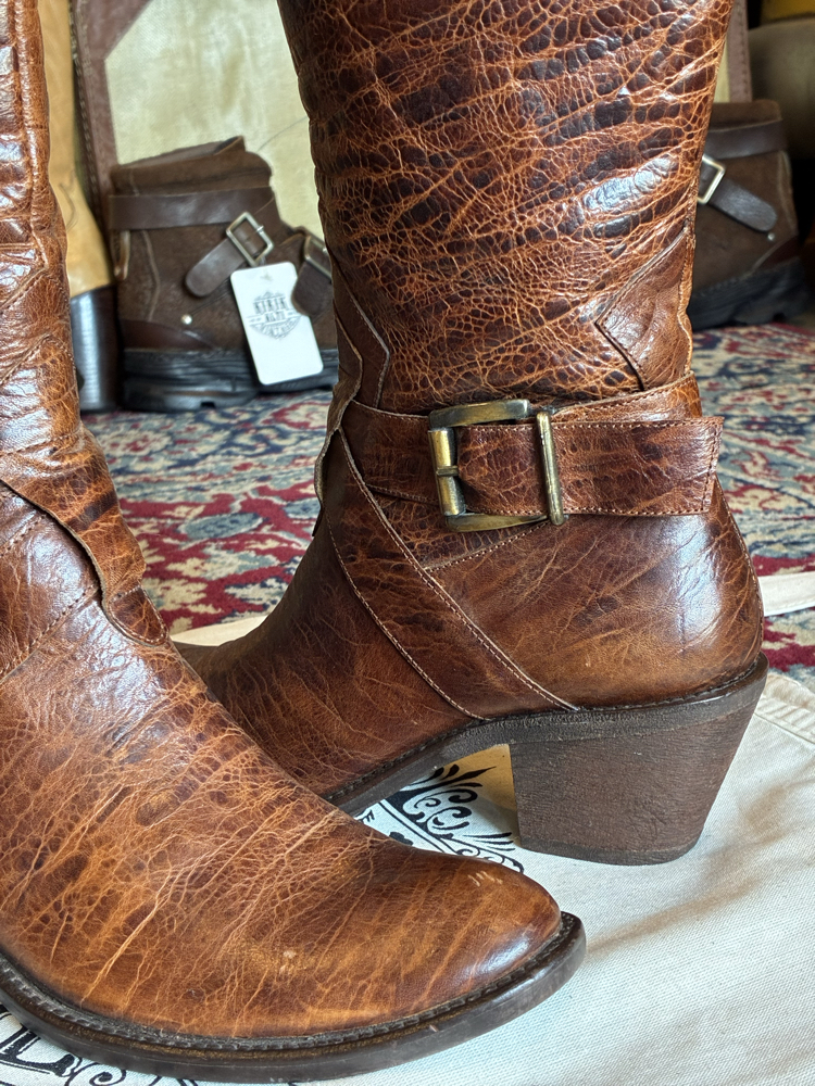 90's Brown Leather Long Boots