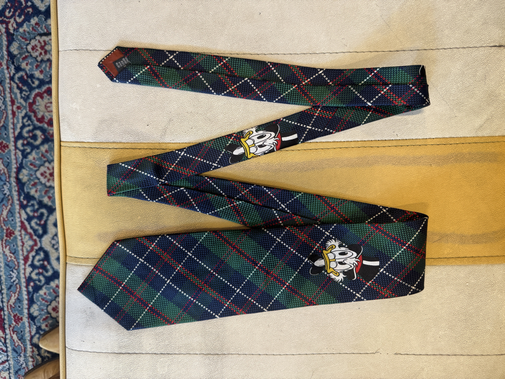 90's Disney Scrooge McDuck Tartan Silk Tie