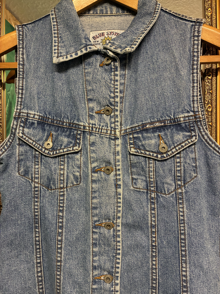 90's Blue System Denim Vest