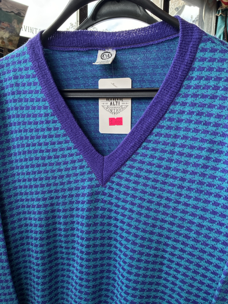90's Electric Blue & Purple Knit