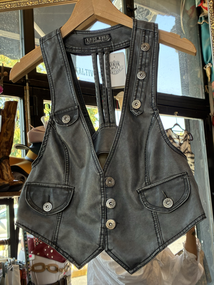 Last Kiss Faux Leather Vest