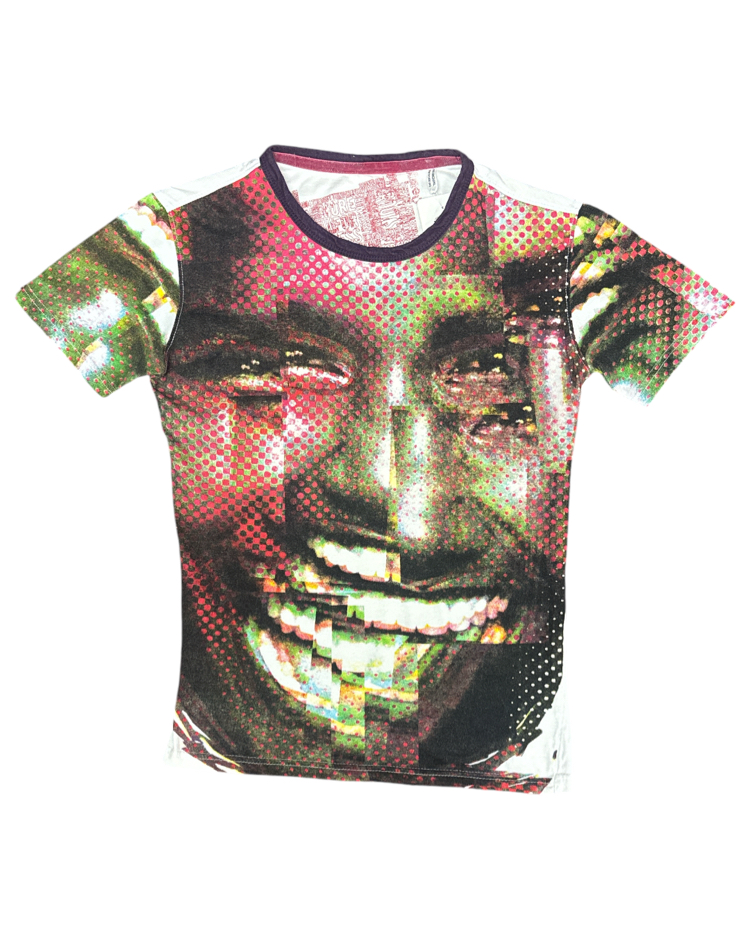 Desigual Y2K Glitched Graphic Face Print T-Shirt
