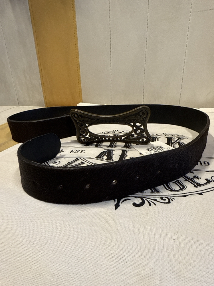 Western Boho Style Pony Hair Leather Belt