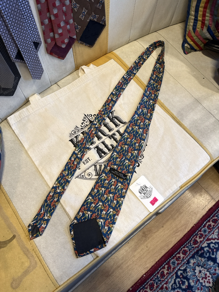 Handmade in Italy Illustrated Pattern Tie