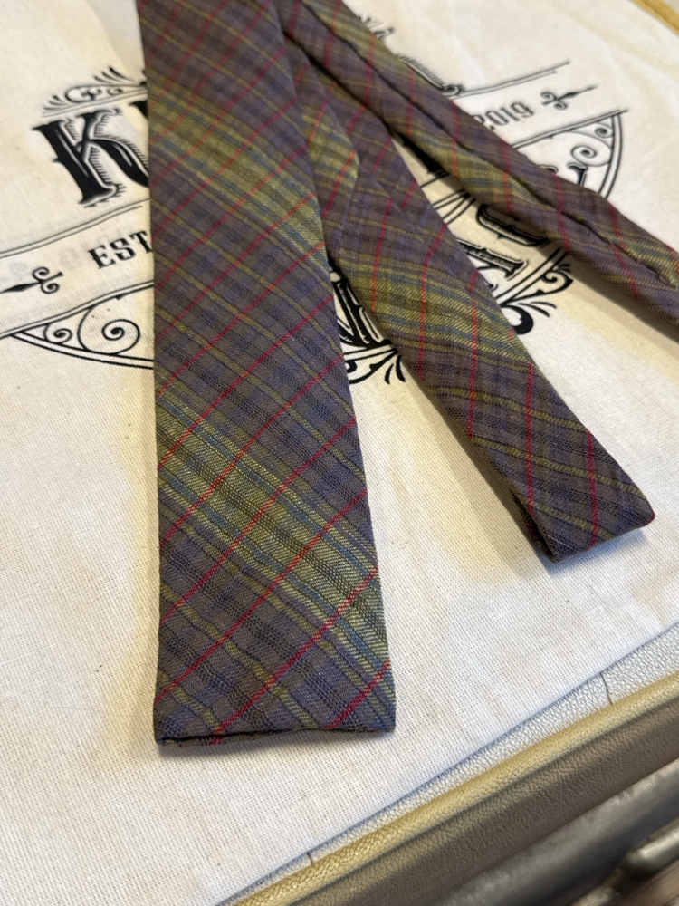 Steve Scheiner Wool-Blend Plaid Square-Bottom Skinny Tie