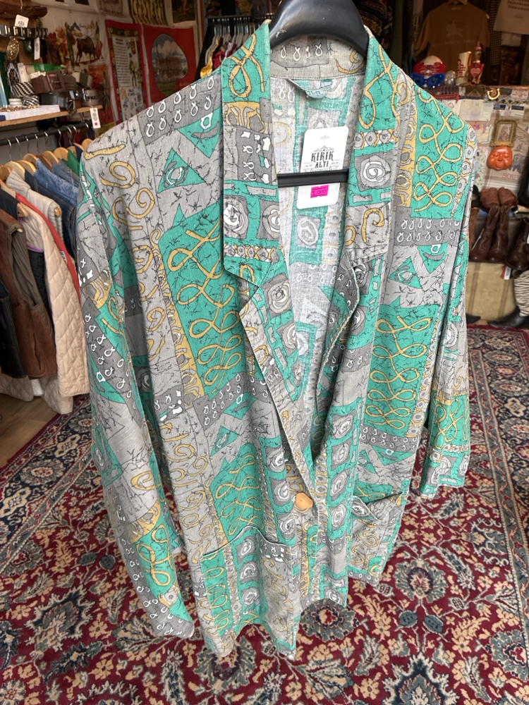 80's Pepita Kimono Shirt