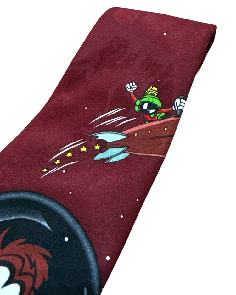 1999 Looney Tunes Marvin the Martian & Taz Space-Themed Tie