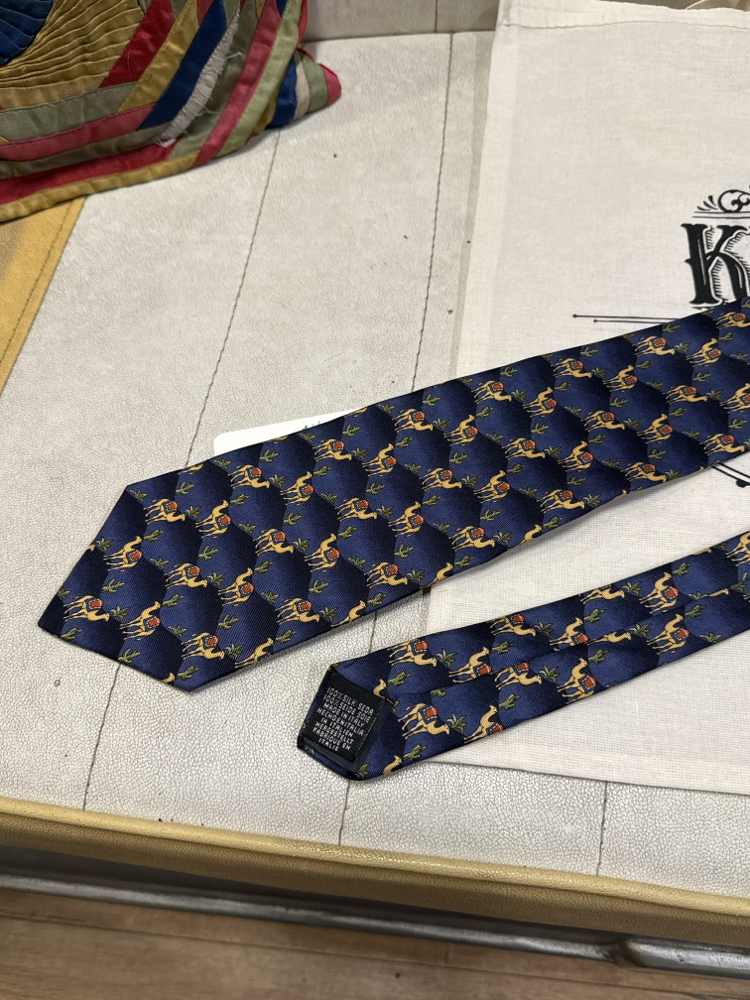 Camel & Cactus Motif Silk Tie - Made in Italy