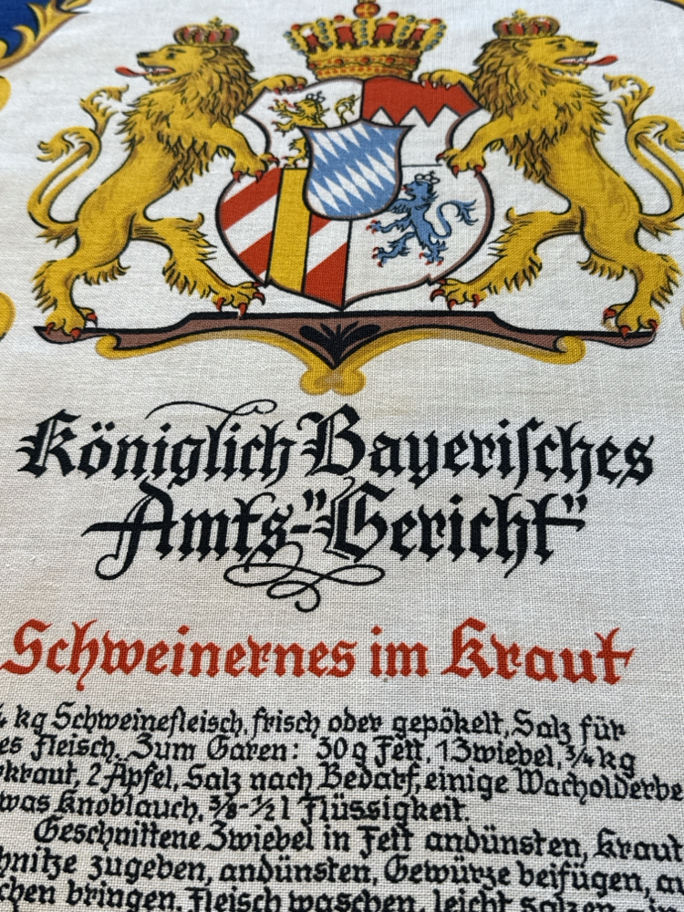 1970s Bavaria Germany Tapestry Tea Towel