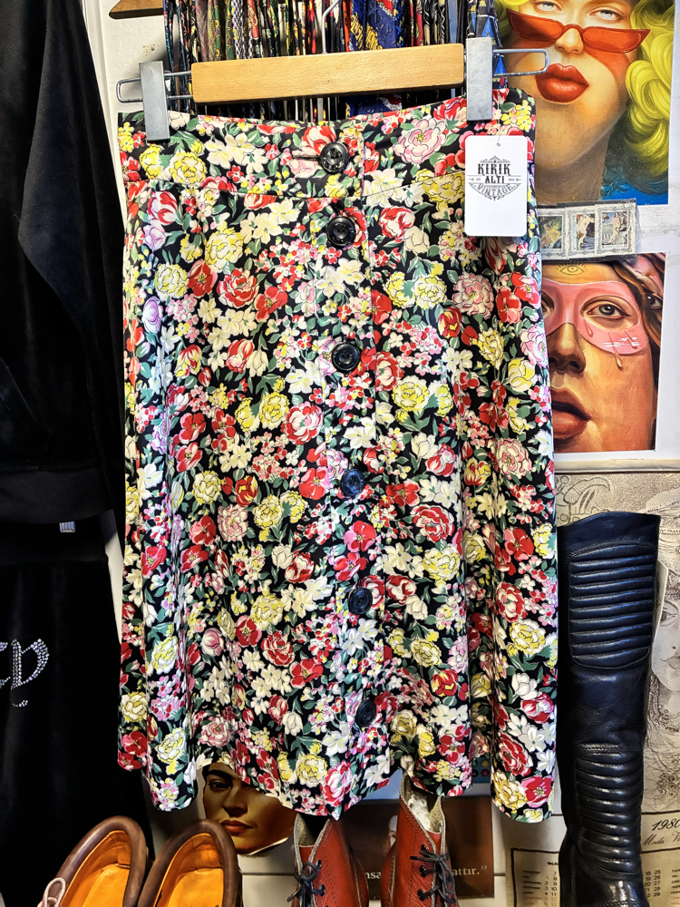 80's Silk Skirt with Garden